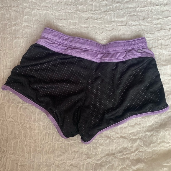Nike mesh black and purple athletic shorts - Picture 3 of 4